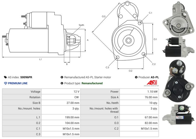 Starter, AS-PL S0096PR
