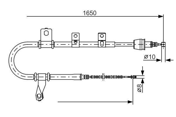 Тросовий привод, стоянкове гальмо, HYUNDAI Matrix RL 01-10, Bosch 1987482074