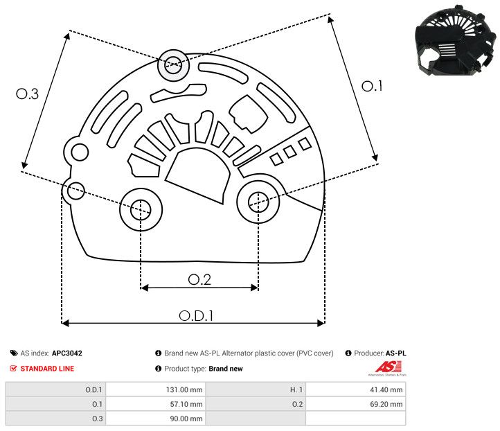 AS-PL APC3042 Protective Cap, alternator