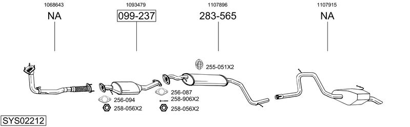 BOSAL kipufogórendszer SYS02212