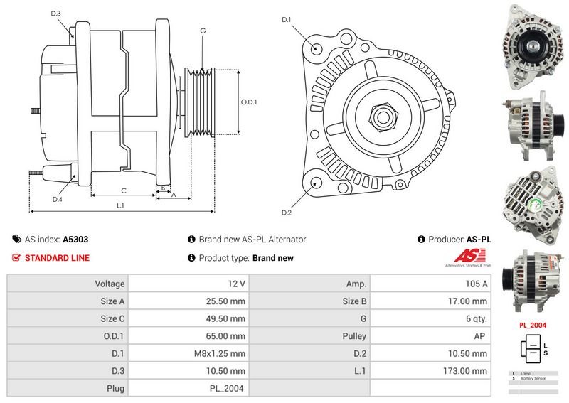 AS-PL A5303 Alternator