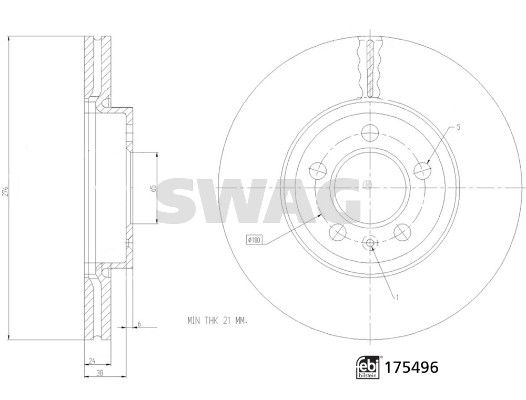 SWAG 33 10 6928 Brake Disc