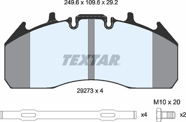 TEXTAR 2927301 Brake Pad Set, disc brake