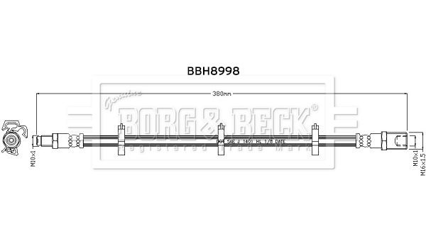 BORG & BECK fékcső BBH8998