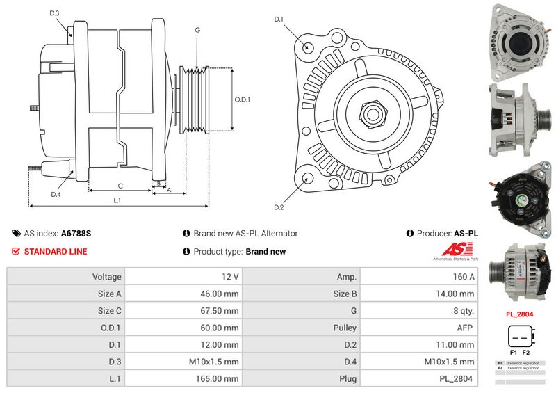AS-PL A6788S Alternator