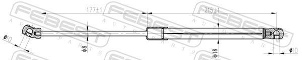 FEBEST 19117-002 Gas Spring, bonnet
