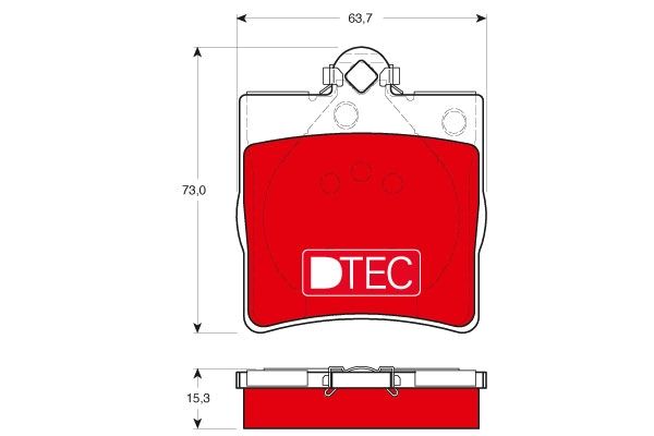 Комплект гальмівних накладок, дискове гальмо, Trw GDB1335DTE