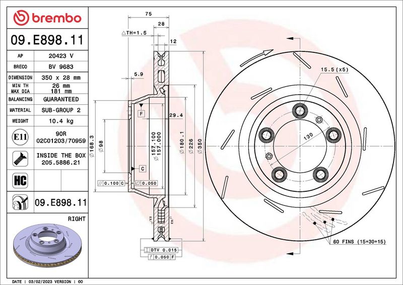 Piduriketas, BREMBO 09.E898.11
