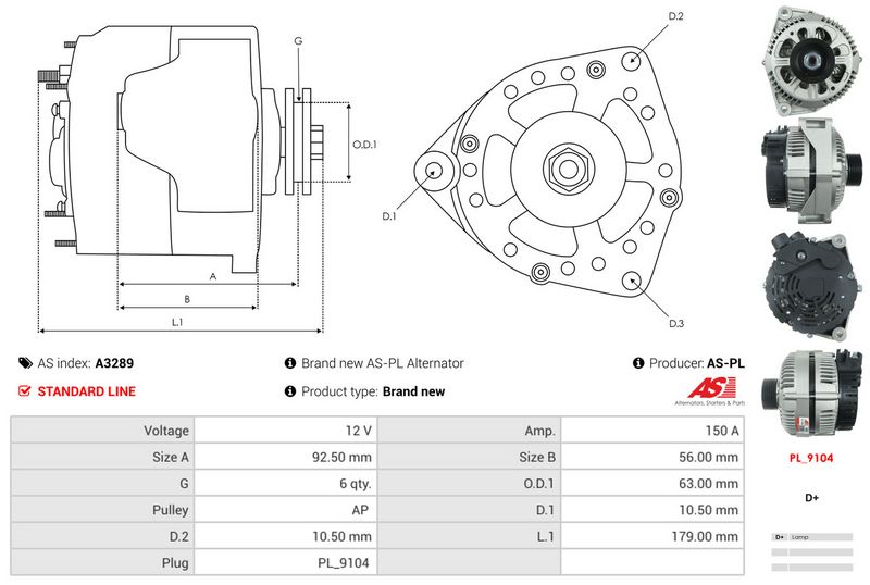 AS-PL A3289 Alternator