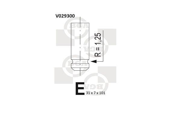 Випускний клапан, 30,9мм, 7мм, 45°, Astra G/Vectra A/B 1.6 i, Bg Automotive V029300