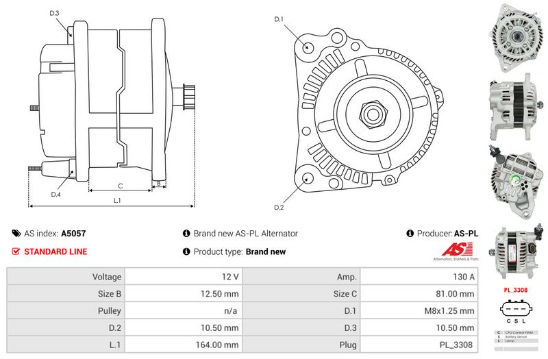 AS-PL A5057 Alternator