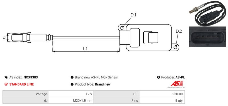 AS-PL NOX9383 NOx Sensor, urea injection