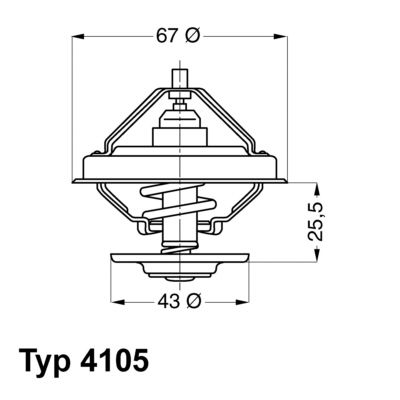 BorgWarner (Wahler) termosztát, hűtőfolyadék 4105.83D