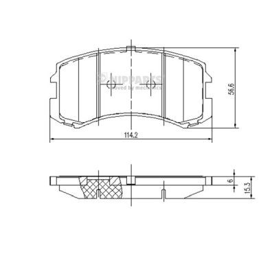 Комплект гальмівних накладок, дискове гальмо, Nipparts J3605048