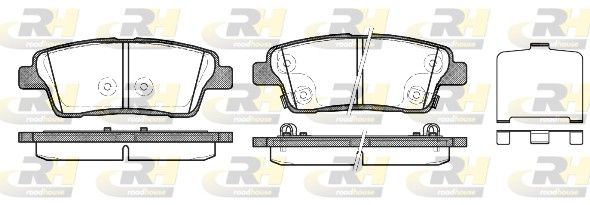 Комплект гальмівних накладок, дискове гальмо, Roadhouse 2145802