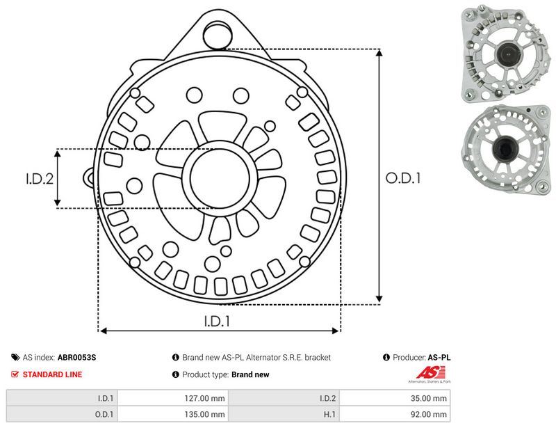 AS-PL ABR0053S Protective Cap, alternator