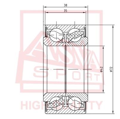 Підшипник колеса, Asva DAC4272003835