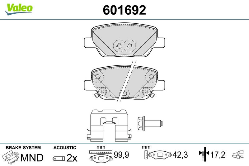 set placute frana,frana disc VALEO 601692