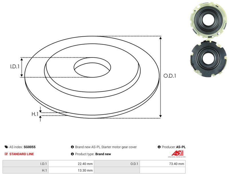 Remondikomplekt, Starter, AS-PL SG0055