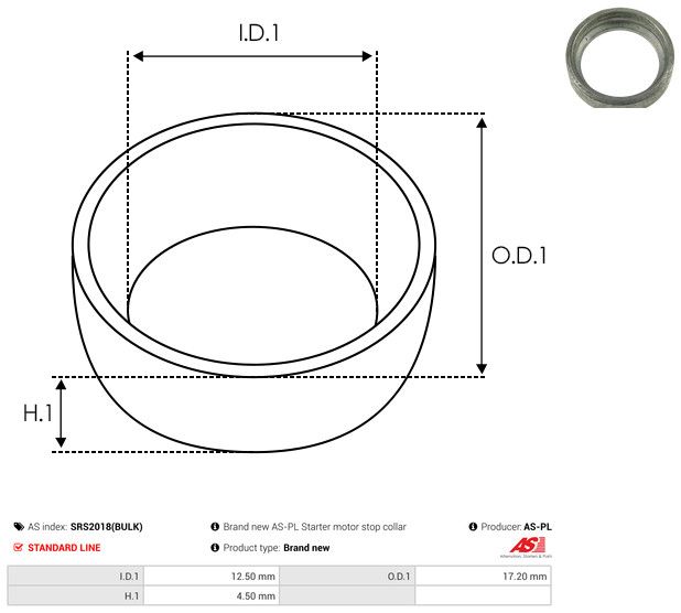 AS-PL SRS2018(BULK) Repair Kit, starter