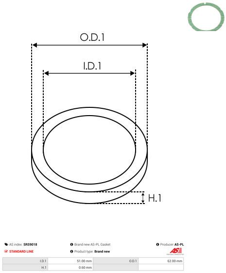 Remondikomplekt, generaator, AS-PL SRS9018