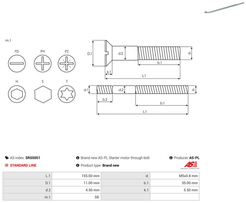AS-PL SRS5051 Repair Set, alternator