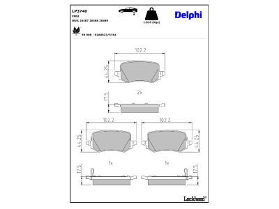 DELPHI LP3740 Brake Pad Set, disc brake