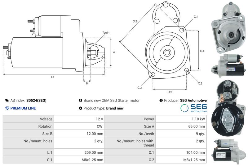AS-PL S0524(SEG) Starteris