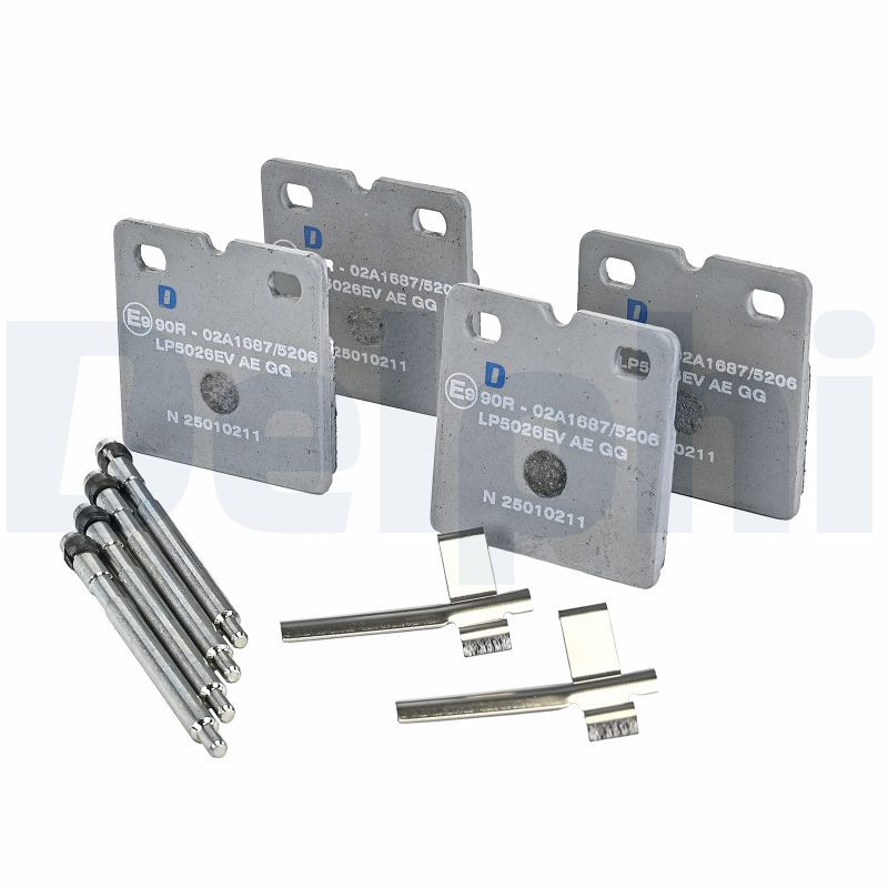 Piduriklotsi komplekt, ketaseisupidur, DELPHI LP5026EV