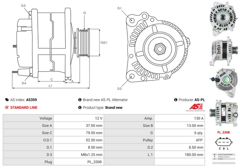 AS-PL A5359 Alternator