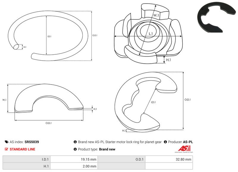 AS-PL SRS5039 Repair Kit, starter