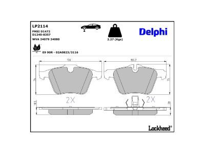 DELPHI LP2114 Brake Pad Set, disc brake