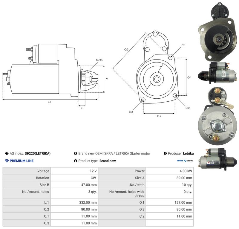 AS-PL S9220(LETRIKA) Starter