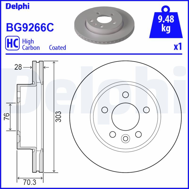 Гальмівний диск, Delphi BG9266C