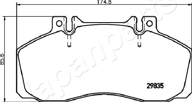 Комплект гальмівних накладок, дискове гальмо, Japanparts PP-0525AF