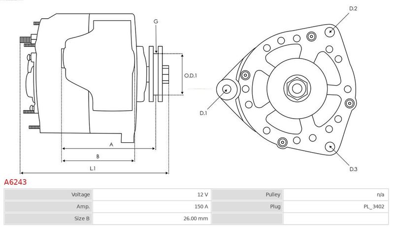 AS-PL A6243 Alternator