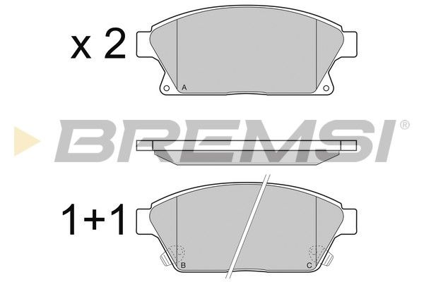 Комплект гальмівних накладок, дискове гальмо, Bremsi BP3405