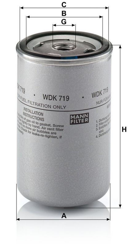 Kütusefilter, MANN-FILTER WDK 719