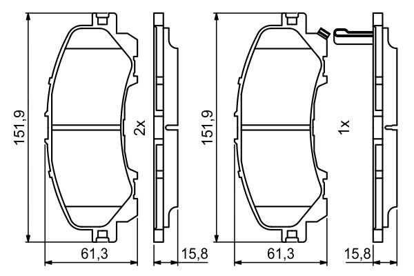 BOSCH NISSAN колодки тормозной передний X-Trail 1.6dCi 13-,Infiniti Q50