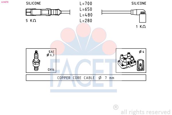 FACET Bougiekabelset 4.9479