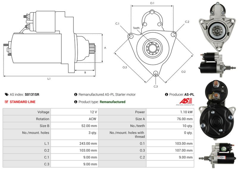 AS-PL S0131SR Starter