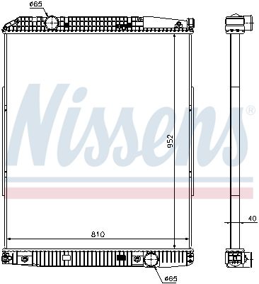 Радіатор охолодження MB ACTROS 96- (вир-во Nissens)