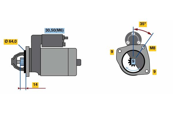 BOSCH önindító 0 986 023 810