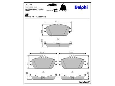 DELPHI LP2764 Brake Pad Set, disc brake