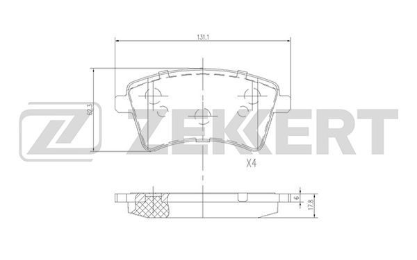 ZEKKERT BS-2830 Diskinių stabdžių kaladėlių komplektas