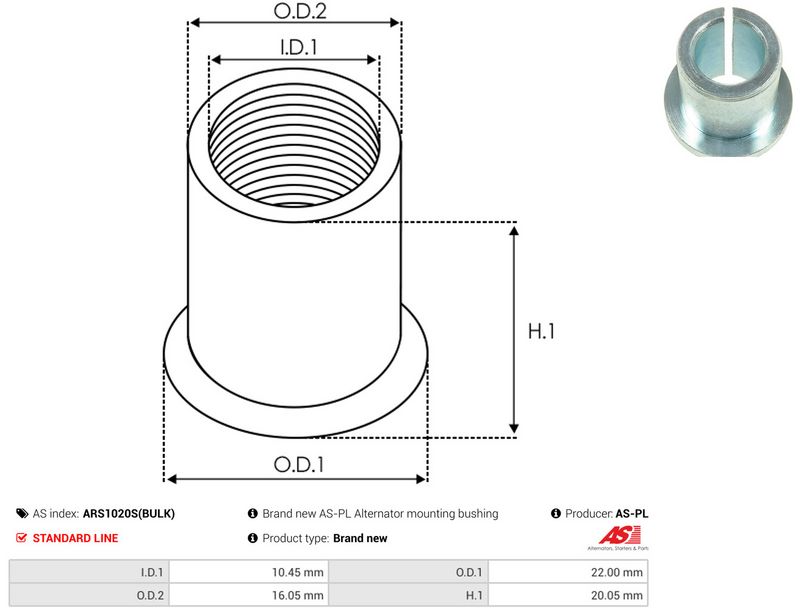 AS-PL ARS1020S(BULK) Repair Set, alternator