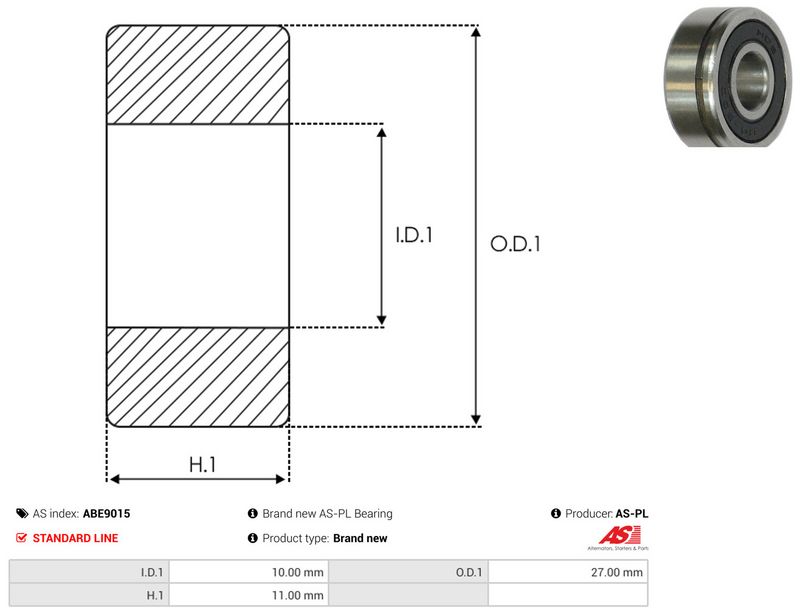 AS-PL ABE9015 Bearing