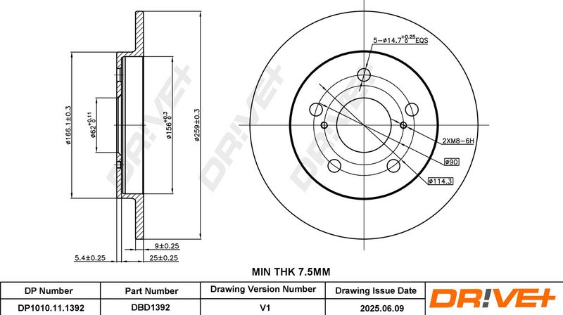 Disc frana DP1010.11.1392 Dr!ve+