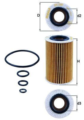 MAHLE Oliefilter OX 260D