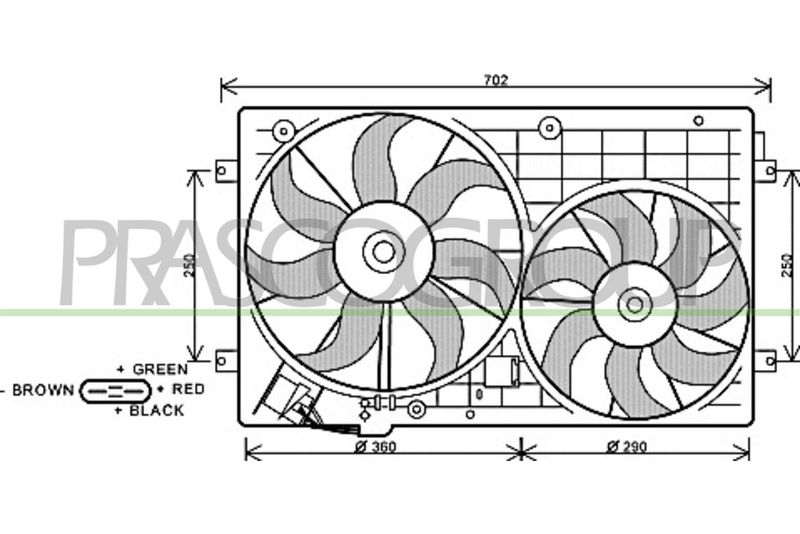 PRASCO ventilátor, motorhűtés AD320F002